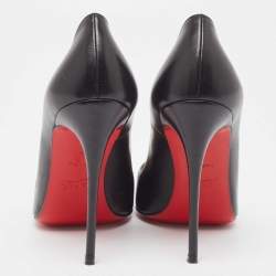 Pre Owned Christian Louboutin Black Leather Pigalle Follies Pumps Size 34