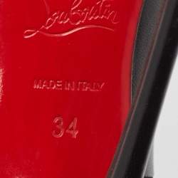 Pre Owned Christian Louboutin Black Leather Pigalle Follies Pumps Size 34