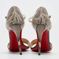 Christian Louboutin Multicolor Python and Leather Mayerling Sandals Size 36