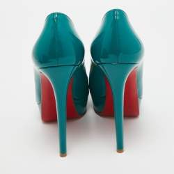 Christian Louboutin Green Patent Leather Bianca Pumps Size 37