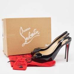 Christian Louboutin Black Patent Leather Private Number Sandals Size 40