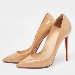 Christian Louboutin Beige Patent Leather Pigalle Pumps Size 39