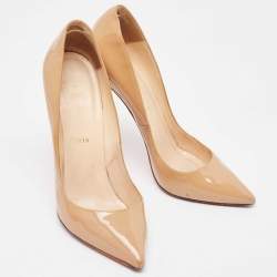 Christian Louboutin Beige Patent Leather Pigalle Pumps Size 39