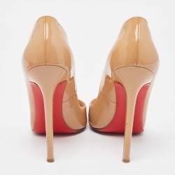 Christian Louboutin Beige Patent Leather Pigalle Pumps Size 39