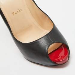 Christian Louboutin Black Leather Flo Pumps Size 38.5