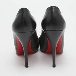 Christian Louboutin Black Leather Flo Pumps Size 38.5