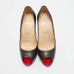 Christian Louboutin Black Leather Flo Pumps Size 38.5