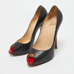 Christian Louboutin Black Leather Flo Pumps Size 38.5