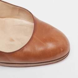 Pre Owned Christian Louboutin Brown Leather New Simple Pumps Size 39