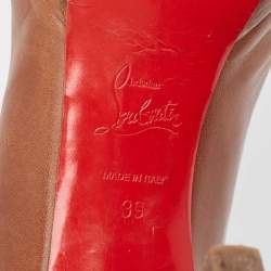 Pre Owned Christian Louboutin Brown Leather New Simple Pumps Size 39