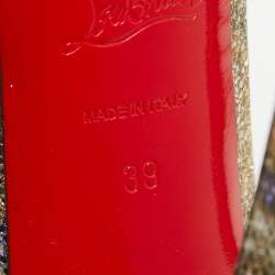 Pre Owned Christian Louboutin Gold Glitter Daffodile Pumps Size 39