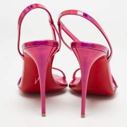 Christian Louboutin Metallic Pink Leather Rosalie Sandals Size 39