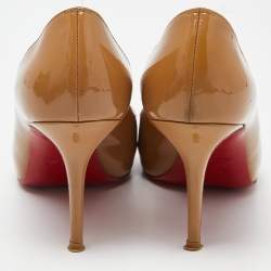 Christian Louboutin Beige Patent Leather Very Prive Pumps Size 38