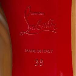 Christian Louboutin Beige Patent Leather Very Prive Pumps Size 38