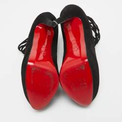 Christian Louboutin Black Suede Berlinissimo Ankle Boots Size 36.5