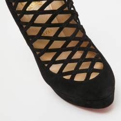 Christian Louboutin Black Suede Berlinissimo Ankle Boots Size 36.5