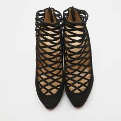 Christian Louboutin Black Suede Berlinissimo Ankle Boots Size 36.5