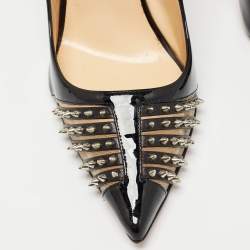 Pre Owned Christian Louboutin Black Patent Leather Bareta Pumps Size 38