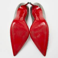 Pre Owned Christian Louboutin Grey Water Snake So Kate Pumps Size 39.5
