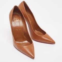 Pre Owned Christian Louboutin Brown Leather Kate Pumps Size 39
