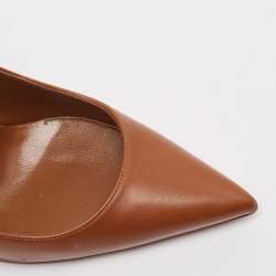 Pre Owned Christian Louboutin Brown Leather Kate Pumps Size 39