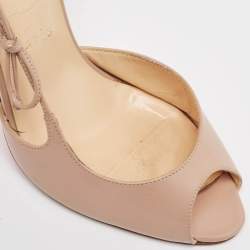 Pre Owned Christian Louboutin Beige Leather Delico Pumps Size 36.5