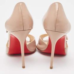 Pre Owned Christian Louboutin Beige Leather Delico Pumps Size 36.5
