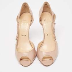 Pre Owned Christian Louboutin Beige Leather Delico Pumps Size 36.5