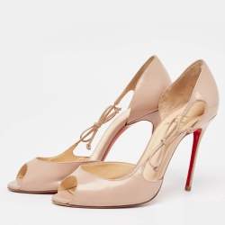 Pre Owned Christian Louboutin Beige Leather Delico Pumps Size 36.5