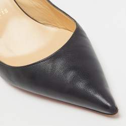 Pre Owned Christian Louboutin Navy Blue Leather Kate Slingback Pumps Size 40