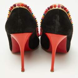 Christian Louboutin Multicolor Suede and Patent Leather Malabar Hill Spike Pointed Toe Pumps Size 38