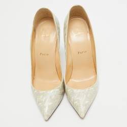 Christian Louboutin Cream Patent Pigalle Follies Pumps Size 38