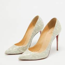 Christian Louboutin Cream Patent Pigalle Follies Pumps Size 38