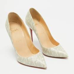 Christian Louboutin Cream Patent Pigalle Follies Pumps Size 38