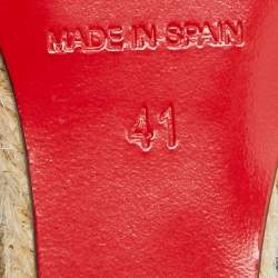 Pre Owned Christian Louboutin Black Leather Pyraclou Wedge Sandals Size 41