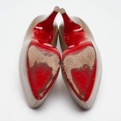 Pre Owned Christian Louboutin Brown Leather Daffodile Pumps Size 37