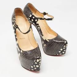 Christian Louboutin Black/White Printed Snakeskin Lady Daf Pumps Size 37