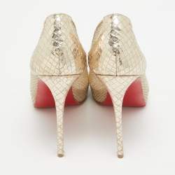 Pre Owned Christian Louboutin Gold Mesh New Very Prive Pumps Size 35.5