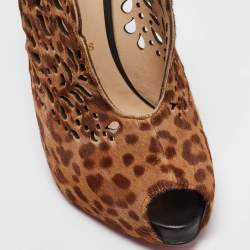 Christian Louboutin Brown Leopard Print Calf Hair Markesling Pumps Size 36.5