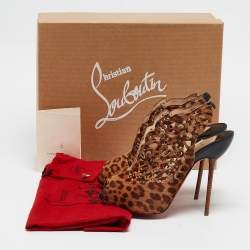 Christian Louboutin Brown Leopard Print Calf Hair Markesling Pumps Size 36.5