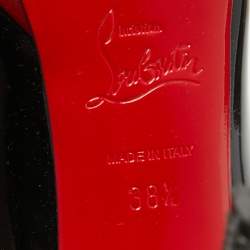 Pre Owned Christian Louboutin Black Patent Leather Pigalle Plato Pumps Size 38.5