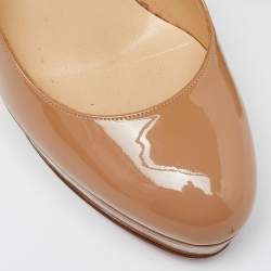 Christian Louboutin Beige Patent Leather Bianca Pumps Size 40