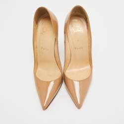 Christian Louboutin Beige Patent So Kate Pumps Size 37