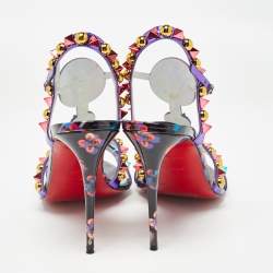 Christian Louboutin Purple Patent Leather Studded Goldora Sandals Size 40.5
