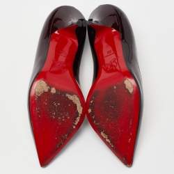 Pre Owned Christian Louboutin Burgundy Patent Leather Pigalle Pointed Toe Pumps Size 36