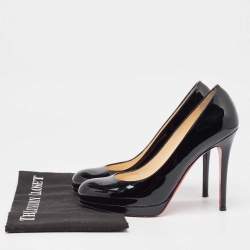 Christian Louboutin Black Patent Leather New Simple Pumps Size 37.5