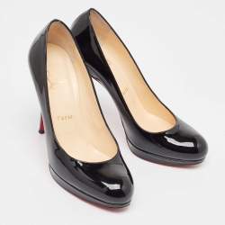 Christian Louboutin Black Patent Leather New Simple Pumps Size 37.5