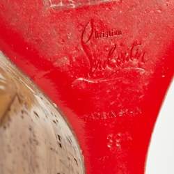 Pre Owned Christian Louboutin Beige Patent Leather Une Plume Slingback Pumps Size 39