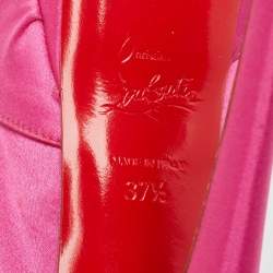 Christian Louboutin Pink Satin Jenny Slingback Pumps Size 37.5 