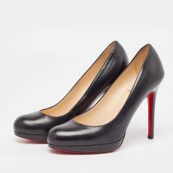 Pre Owned Christian Louboutin Black Leather New Simple Pumps Size 35.5
